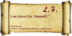 Laczkovits Hannó névjegykártya